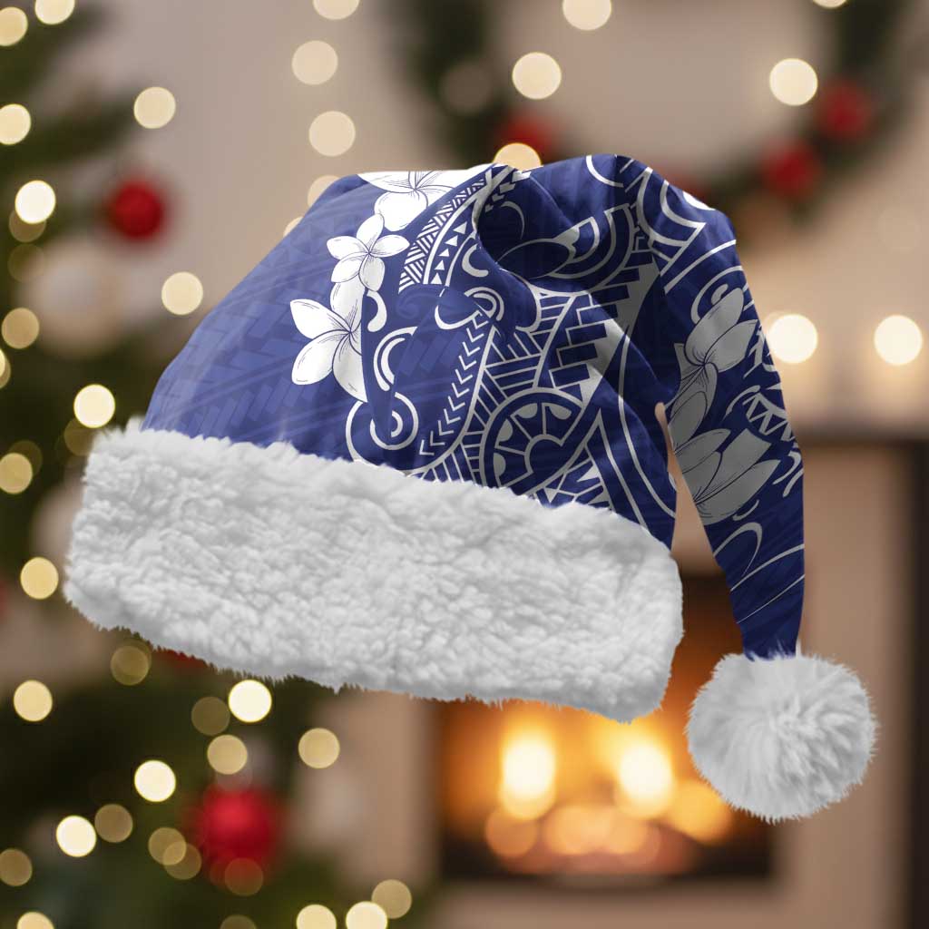 Blue Hawaii Christmas Santa Hat Hammerhead Shark Tattoo Curve Polynesian - Polynesian Pride