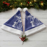 Blue Hawaii Christmas Santa Hat Hammerhead Shark Tattoo Curve Polynesian - Polynesian Pride