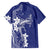 Blue Hawaii Family Matching Off Shoulder Short Dress and Hawaiian Shirt Hammerhead Shark Tattoo Curve Polynesian - Polynesian Pride