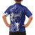 Blue Hawaii Family Matching Tank Maxi Dress and Hawaiian Shirt Hammerhead Shark Tattoo Curve Polynesian - Polynesian Pride