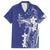 Blue Hawaii Family Matching Tank Maxi Dress and Hawaiian Shirt Hammerhead Shark Tattoo Curve Polynesian - Polynesian Pride
