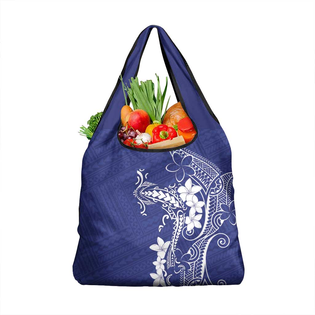 Blue Hawaii Grocery Bag Hammerhead Shark Tattoo Curve Polynesian LT14 1-pack One Size Blue - Polynesian Pride