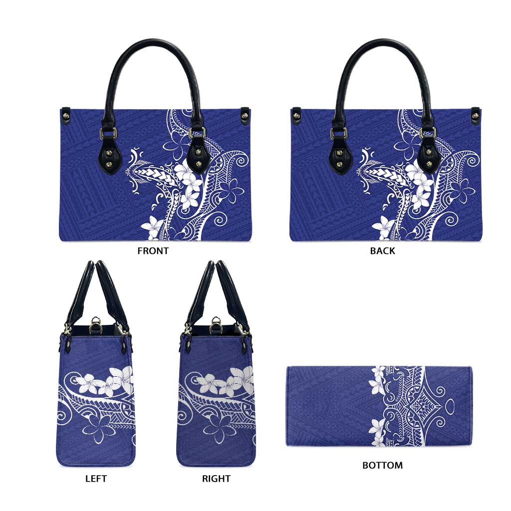Blue Hawaii Leather Bag Hammerhead Shark Tattoo Curve Polynesian - Polynesian Pride