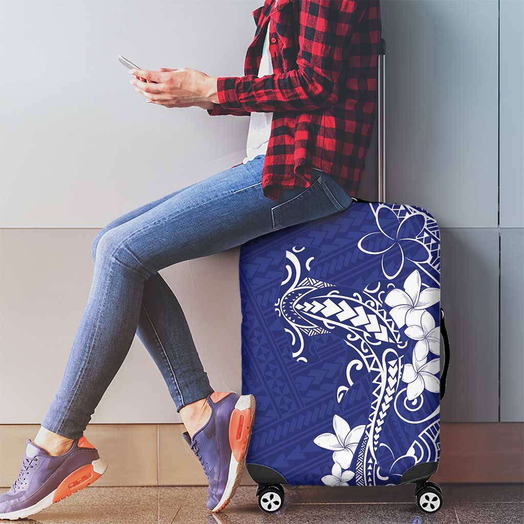 Blue Hawaii Luggage Cover Hammerhead Shark Tattoo Curve Polynesian - Polynesian Pride