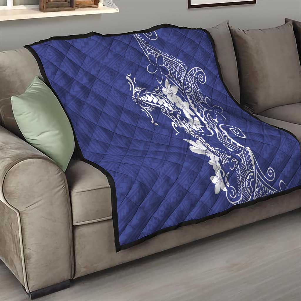 Blue Hawaii Quilt Hammerhead Shark Tattoo Curve Polynesian - Polynesian Pride