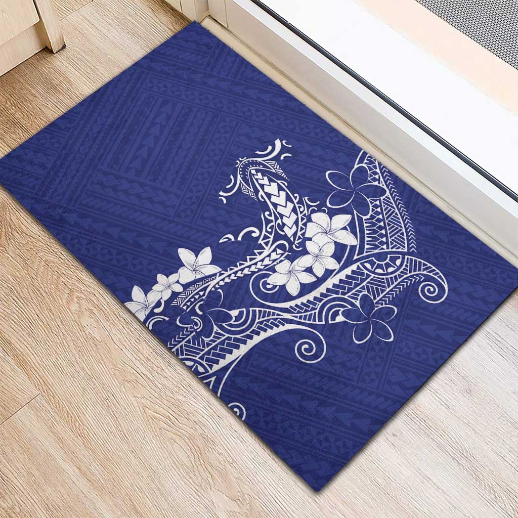 Blue Hawaii Rubber Doormat Hammerhead Shark Tattoo Curve Polynesian - Polynesian Pride