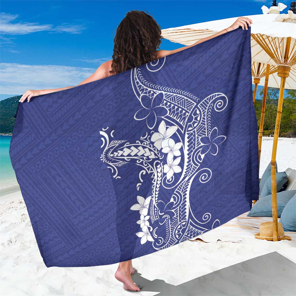 Blue Hawaii Sarong Hammerhead Shark Tattoo Curve Polynesian LT14 One Size 44 x 66 inches Blue - Polynesian Pride
