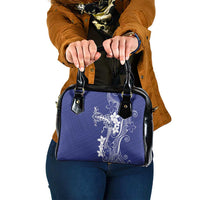 Blue Hawaii Shoulder Handbag Hammerhead Shark Tattoo Curve Polynesian - Polynesian Pride