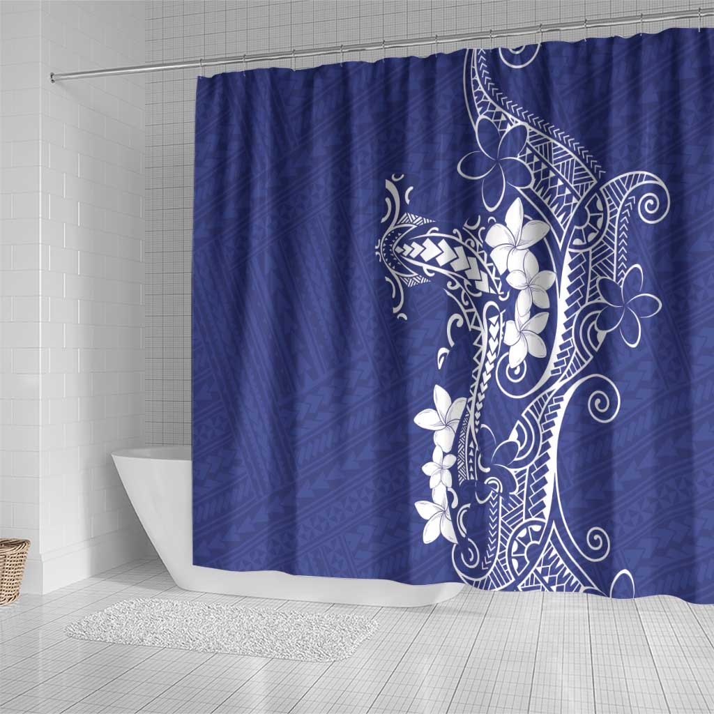 Blue Hawaii Shower Curtain Hammerhead Shark Tattoo Curve Polynesian LT14 - Polynesian Pride