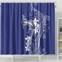 Blue Hawaii Shower Curtain Hammerhead Shark Tattoo Curve Polynesian LT14 - Polynesian Pride