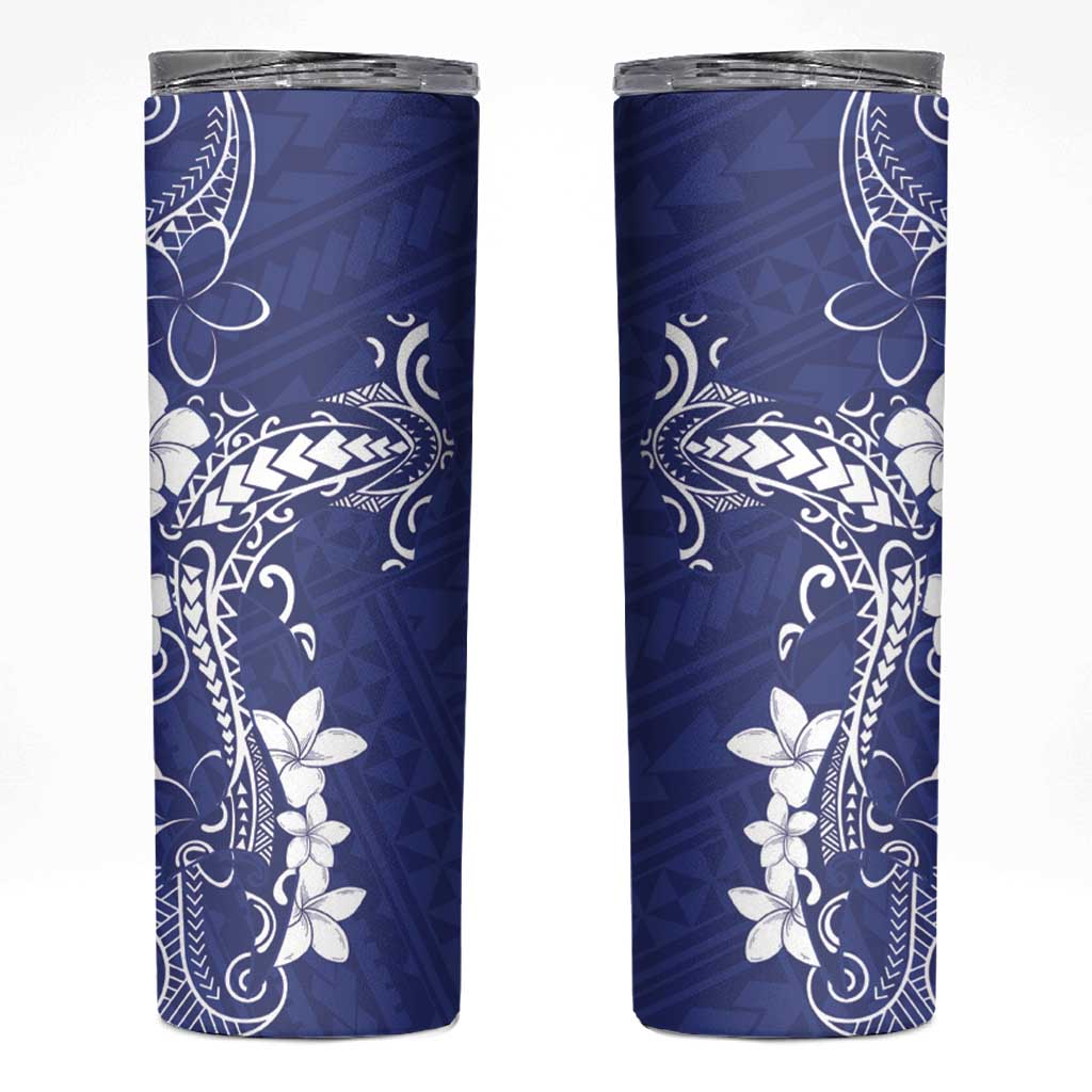 Blue Hawaii Skinny Tumbler Hammerhead Shark Tattoo Curve Polynesian - Polynesian Pride