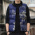 Blue Hawaii Sleeveless Puffer Jacket Hammerhead Shark Tattoo Curve Polynesian - Polynesian Pride