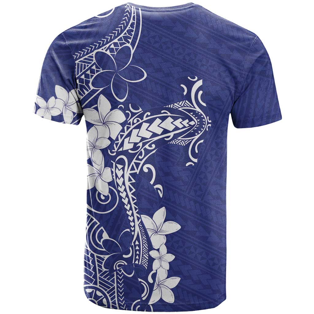 Blue Hawaii T Shirt Hammerhead Shark Tattoo Curve Polynesian - Polynesian Pride