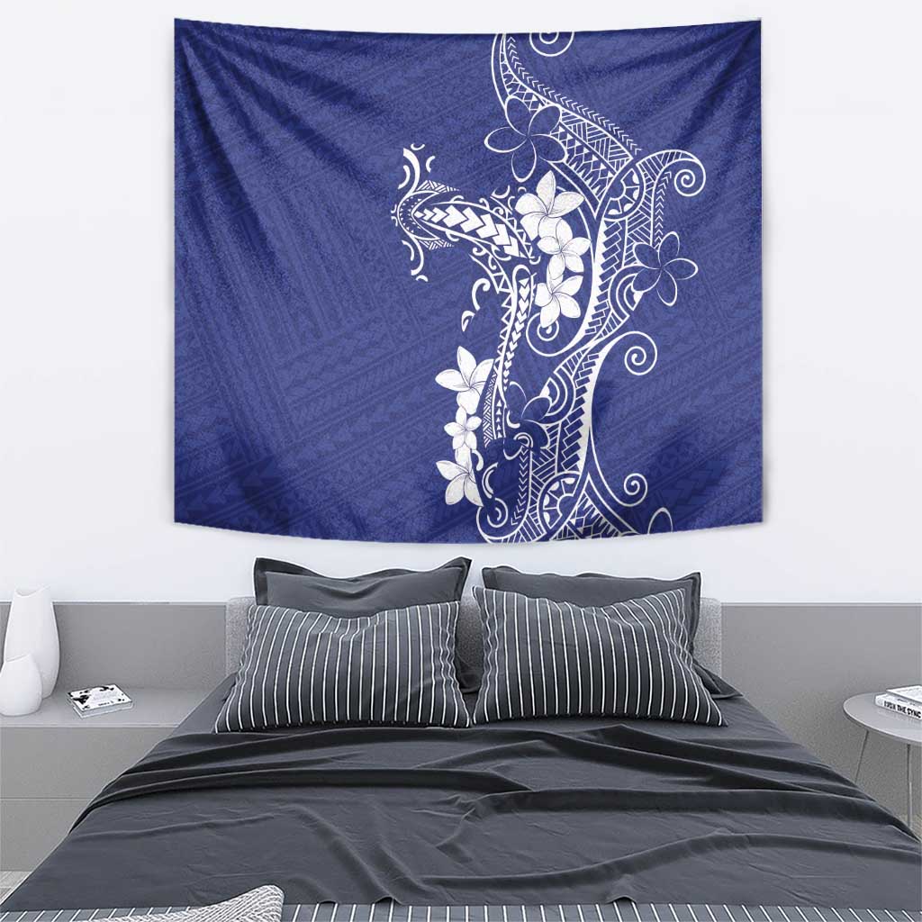 Blue Hawaii Tapestry Hammerhead Shark Tattoo Curve Polynesian LT14 - Polynesian Pride