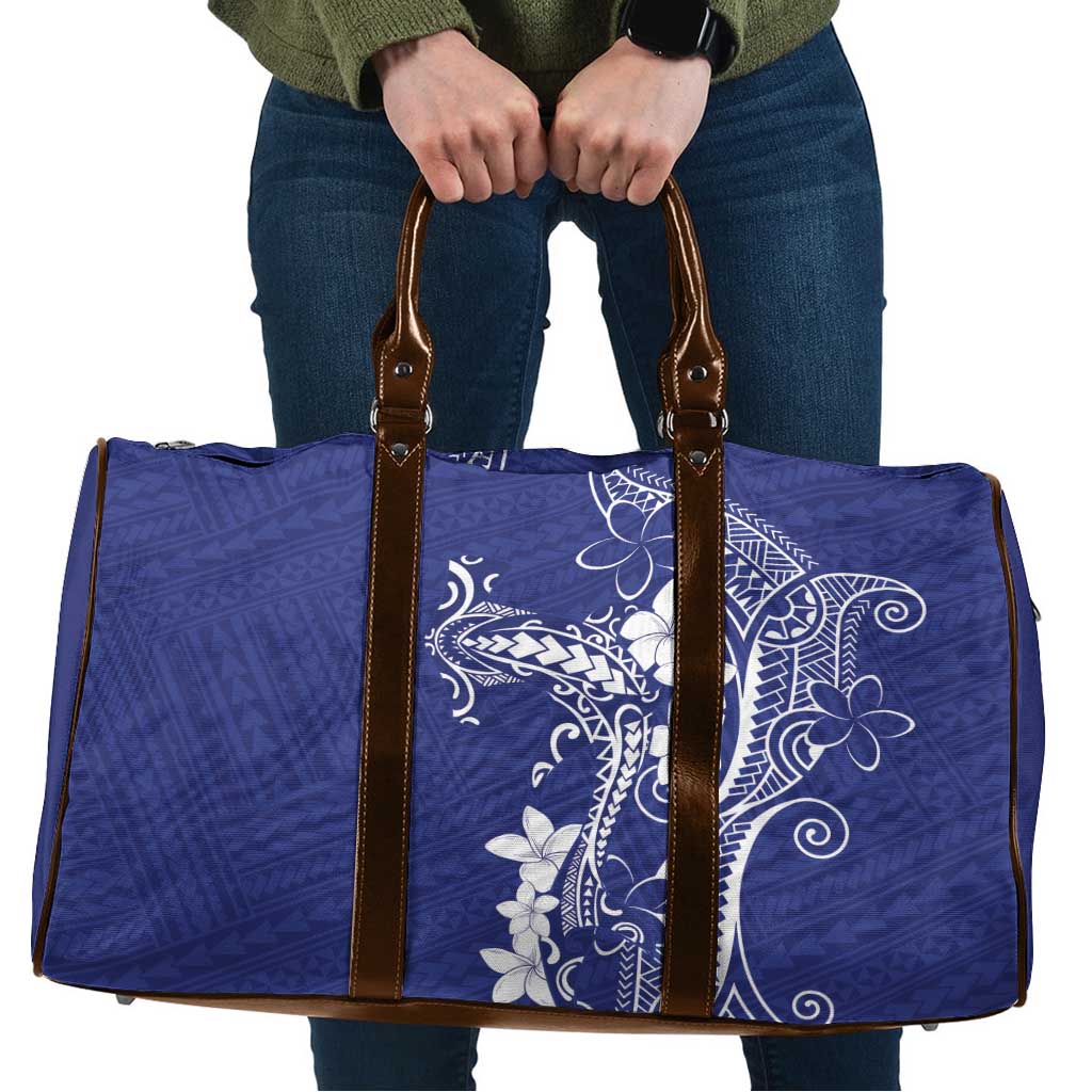 Blue Hawaii Travel Bag Hammerhead Shark Tattoo Curve Polynesian LT14 Blue - Polynesian Pride