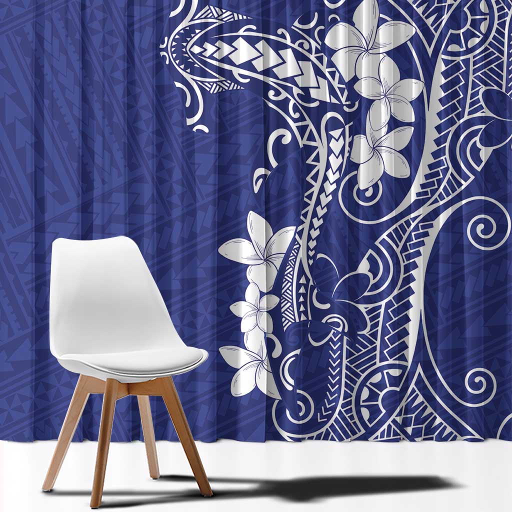 Blue Hawaii Window Curtain Hammerhead Shark Tattoo Curve Polynesian LT14 - Polynesian Pride