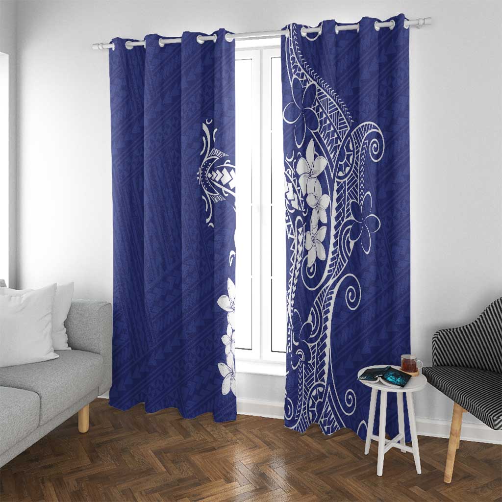 Blue Hawaii Window Curtain Hammerhead Shark Tattoo Curve Polynesian LT14 With Grommets Blue - Polynesian Pride