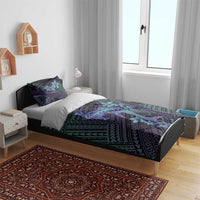 Purple Paradise Hawaii Bedding Set Hammerhead Shark Tattoo Curve Polynesian - Polynesian Pride