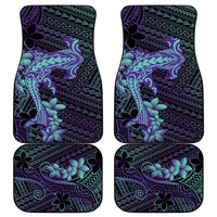 Purple Paradise Hawaii Car Mats Hammerhead Shark Tattoo Curve Polynesian - Polynesian Pride