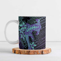 Purple Paradise Hawaii Ceramic Mug Hammerhead Shark Tattoo Curve Polynesian - Polynesian Pride