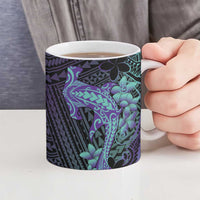 Purple Paradise Hawaii Ceramic Mug Hammerhead Shark Tattoo Curve Polynesian - Polynesian Pride