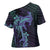 Purple Paradise Hawaii Cross Shoulder Shirt Hammerhead Shark Tattoo Curve Polynesian - Polynesian Pride
