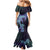 Purple Paradise Hawaii Family Matching Mermaid Dress and Hawaiian Shirt Hammerhead Shark Tattoo Curve Polynesian - Polynesian Pride