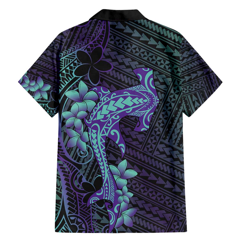 Purple Paradise Hawaii Family Matching Puletasi and Hawaiian Shirt Hammerhead Shark Tattoo Curve Polynesian LT14 - Polynesian Pride
