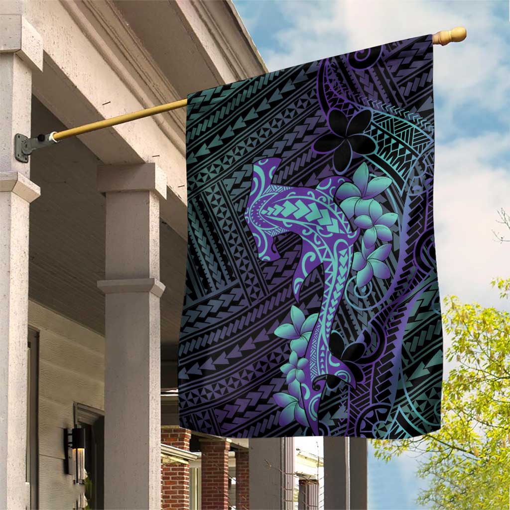 Purple Paradise Hawaii Garden Flag Hammerhead Shark Tattoo Curve Polynesian LT14 House Flag Purple - Polynesian Pride