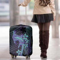 Purple Paradise Hawaii Luggage Cover Hammerhead Shark Tattoo Curve Polynesian - Polynesian Pride