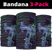 Purple Paradise Hawaii Neck Gaiter Hammerhead Shark Tattoo Curve Polynesian - Polynesian Pride
