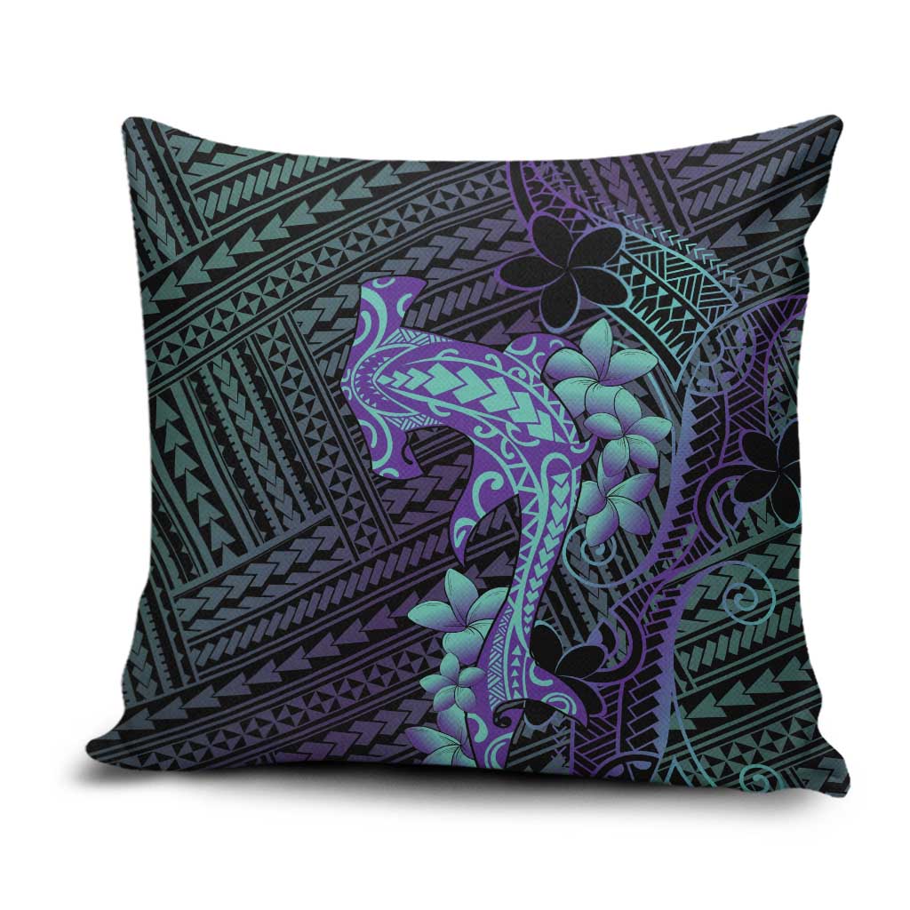 Purple Paradise Hawaii Pillow Cover Hammerhead Shark Tattoo Curve Polynesian - Polynesian Pride