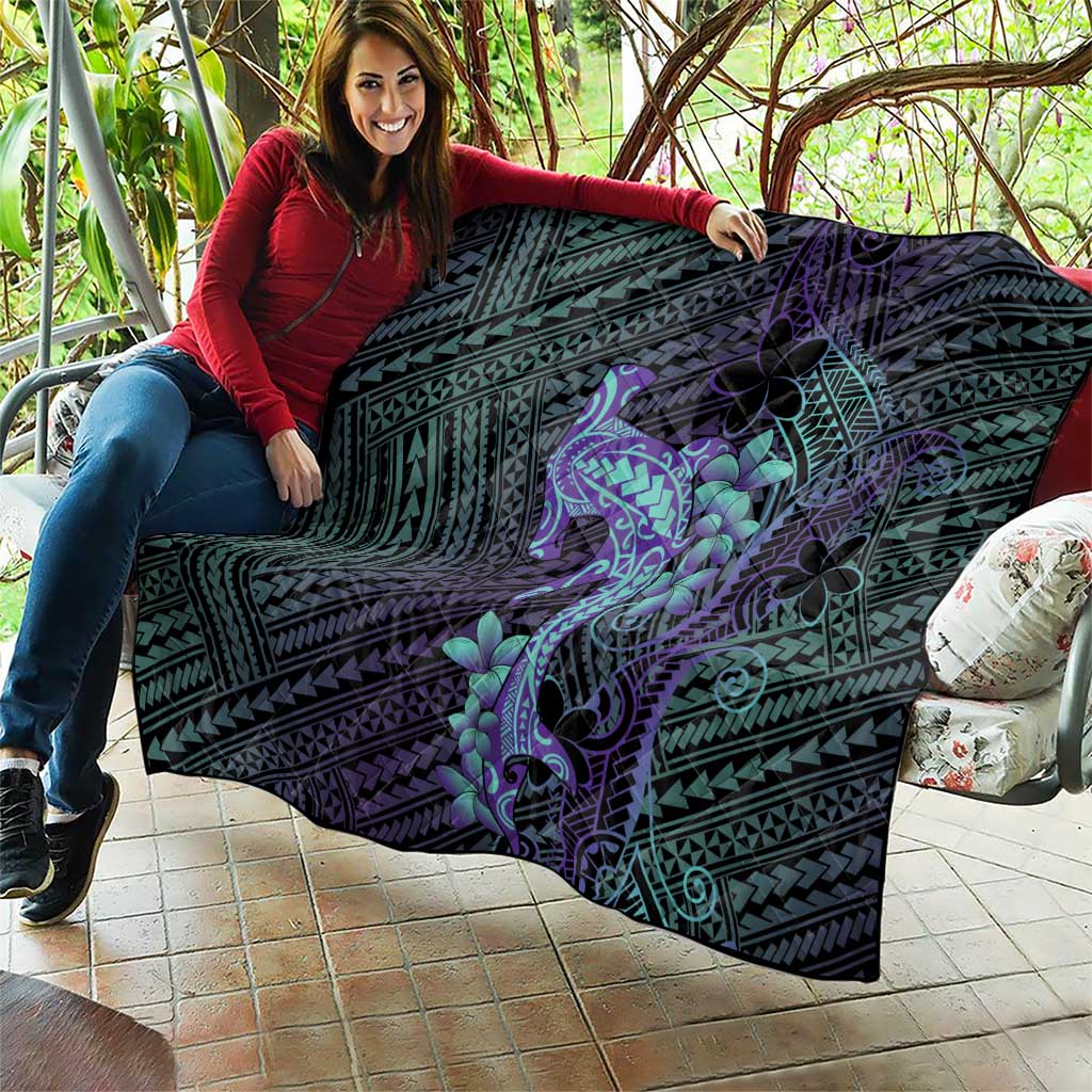 Purple Paradise Hawaii Quilt Hammerhead Shark Tattoo Curve Polynesian - Polynesian Pride