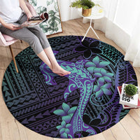 Purple Paradise Hawaii Round Carpet Hammerhead Shark Tattoo Curve Polynesian LT14 - Polynesian Pride