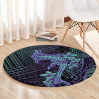 Purple Paradise Hawaii Round Carpet Hammerhead Shark Tattoo Curve Polynesian LT14 - Polynesian Pride