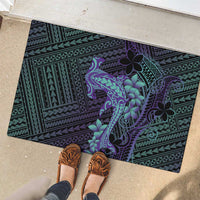 Purple Paradise Hawaii Rubber Doormat Hammerhead Shark Tattoo Curve Polynesian - Polynesian Pride
