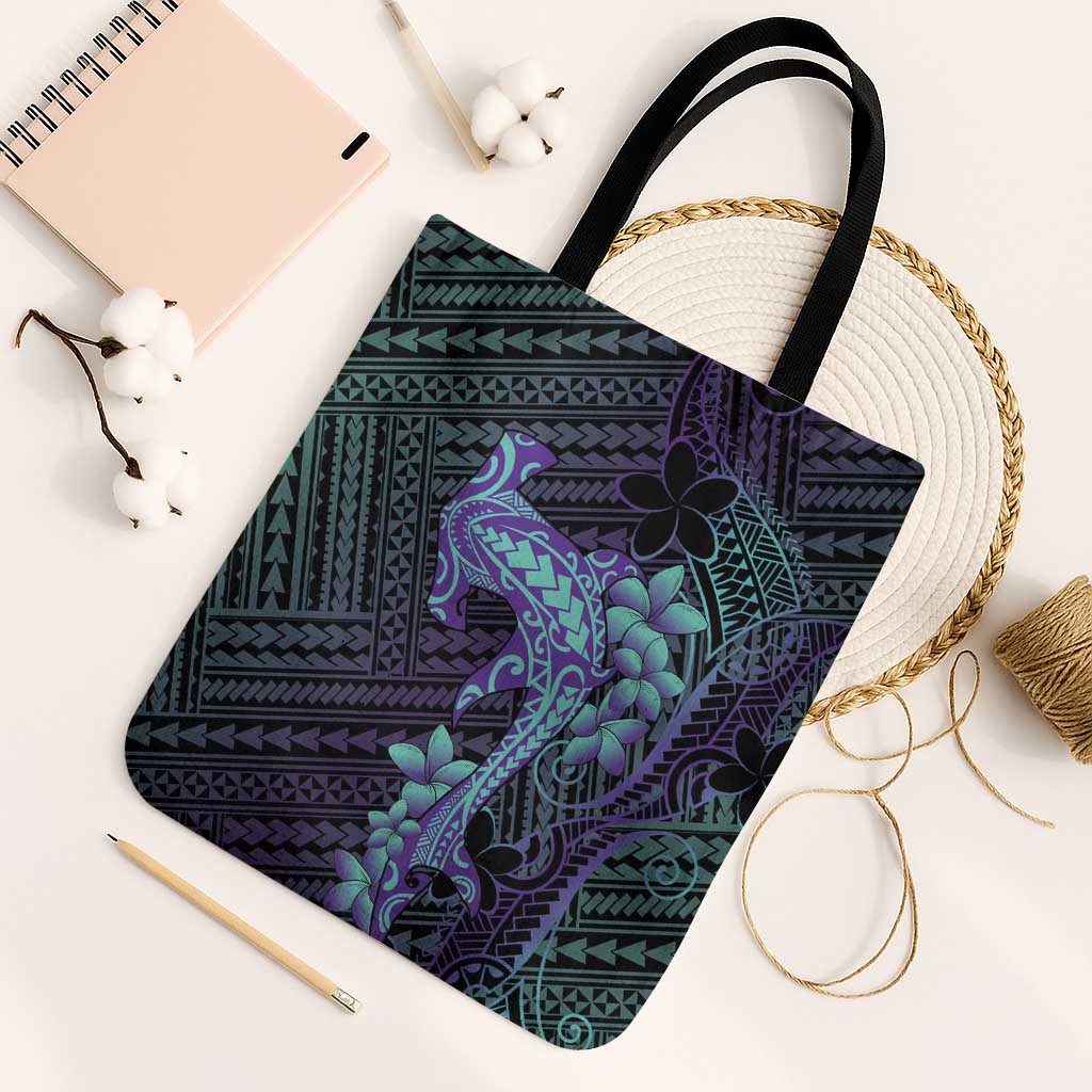 Purple Paradise Hawaii Tote Bag Hammerhead Shark Tattoo Curve Polynesian LT14 Black Strap One Size Purple - Polynesian Pride