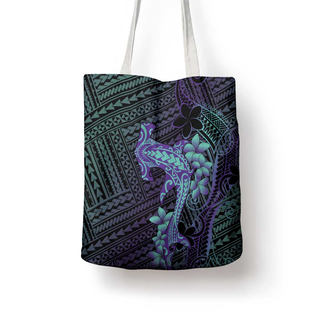 Purple Paradise Hawaii Tote Bag Hammerhead Shark Tattoo Curve Polynesian - Polynesian Pride