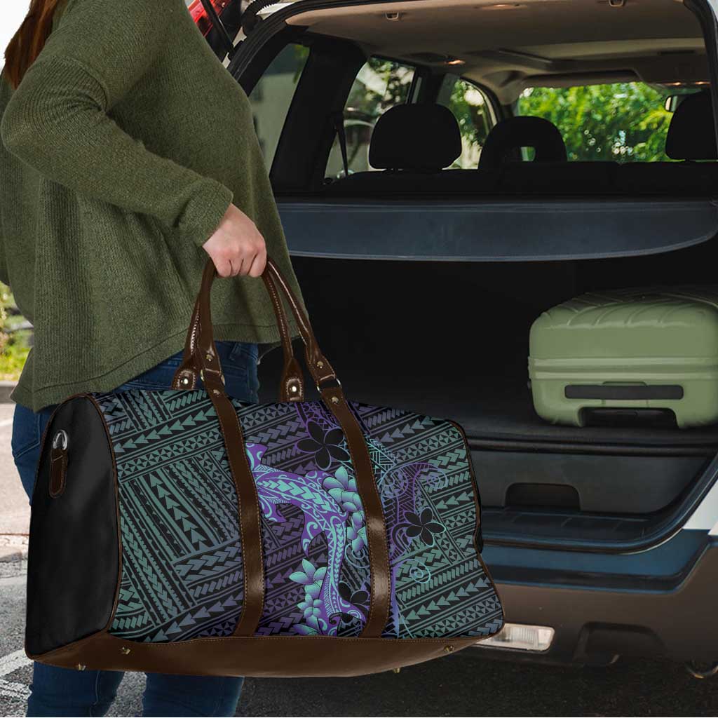 Purple Paradise Hawaii Travel Bag Hammerhead Shark Tattoo Curve Polynesian - Polynesian Pride