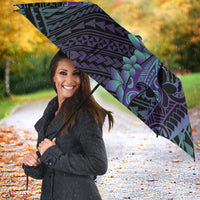 Purple Paradise Hawaii Umbrella Hammerhead Shark Tattoo Curve Polynesian - Polynesian Pride