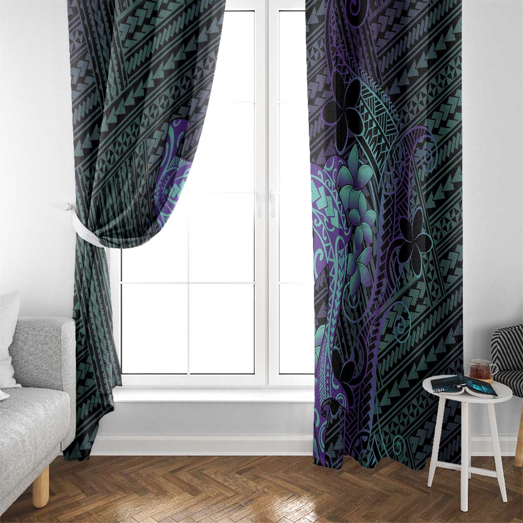 Purple Paradise Hawaii Window Curtain Hammerhead Shark Tattoo Curve Polynesian LT14 - Polynesian Pride
