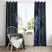 Purple Paradise Hawaii Window Curtain Hammerhead Shark Tattoo Curve Polynesian LT14 - Polynesian Pride