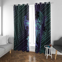 Purple Paradise Hawaii Window Curtain Hammerhead Shark Tattoo Curve Polynesian LT14 With Grommets Purple - Polynesian Pride