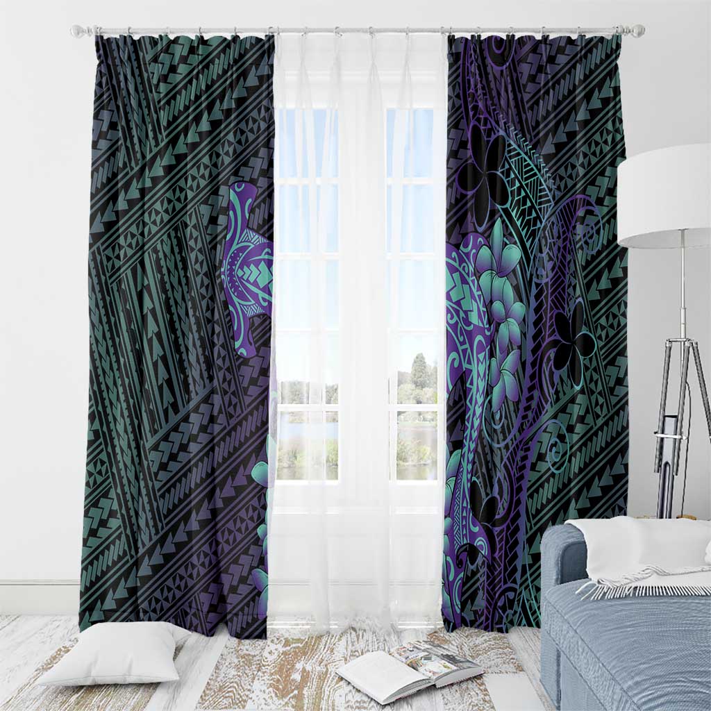 Purple Paradise Hawaii Window Curtain Hammerhead Shark Tattoo Curve Polynesian LT14 - Polynesian Pride