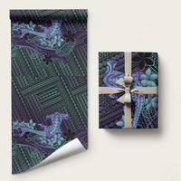 Purple Paradise Hawaii Wrapping Paper Hammerhead Shark Tattoo Curve Polynesian - Polynesian Pride