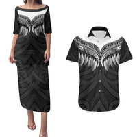 Poutama Korowai New Zealand Couples Matching Puletasi and Hawaiian Shirt Aotearoa Maori Tattoo - Polynesian Pride