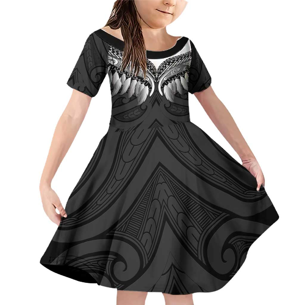 Poutama Korowai New Zealand Family Matching Off Shoulder Short Dress and Hawaiian Shirt Aotearoa Maori Tattoo - Polynesian Pride