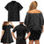 Poutama Korowai New Zealand Family Matching Off Shoulder Short Dress and Hawaiian Shirt Aotearoa Maori Tattoo - Polynesian Pride