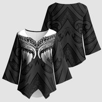 Poutama Korowai New Zealand Kimono Sleeve Blouse Aotearoa Maori Tattoo - Polynesian Pride