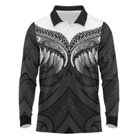 Poutama Korowai New Zealand Long Sleeve Polo Shirt Aotearoa Maori Tattoo - Polynesian Pride